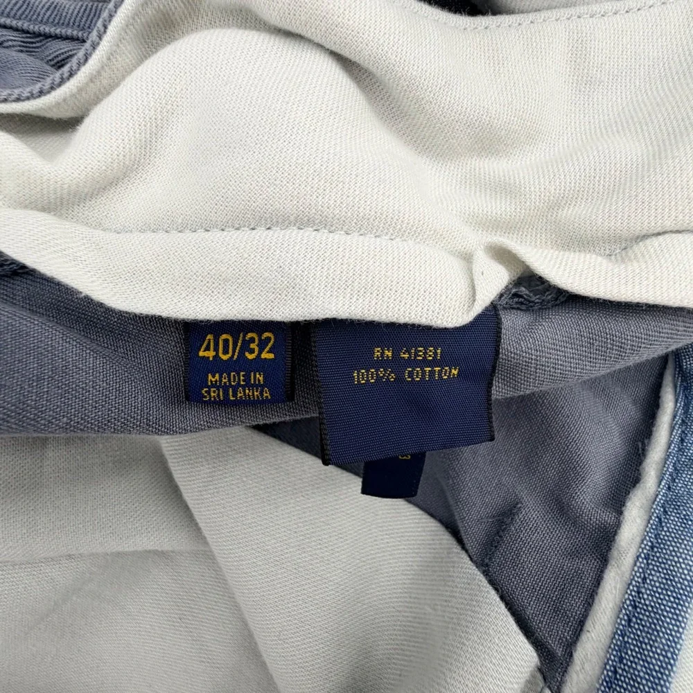 Polo Ralph Lauren Chinos Mens‎ 40/32 Blue Gray Classic Fit Cotton Twill Pants